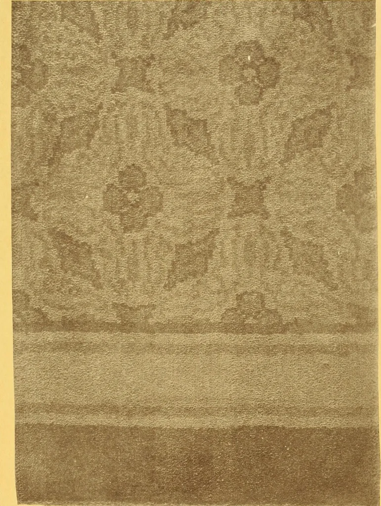 An illustration from Decorative textiles; an illustrated book on coverings for furniture, walls and floors, including damasks, brocades and velvets, tapestries, laces, embroideries, chintzes, cretones, drapery and furniture trimmings, wall papers, carpets and rugs, tooled and illuminated leathers, 1918, leaf 188