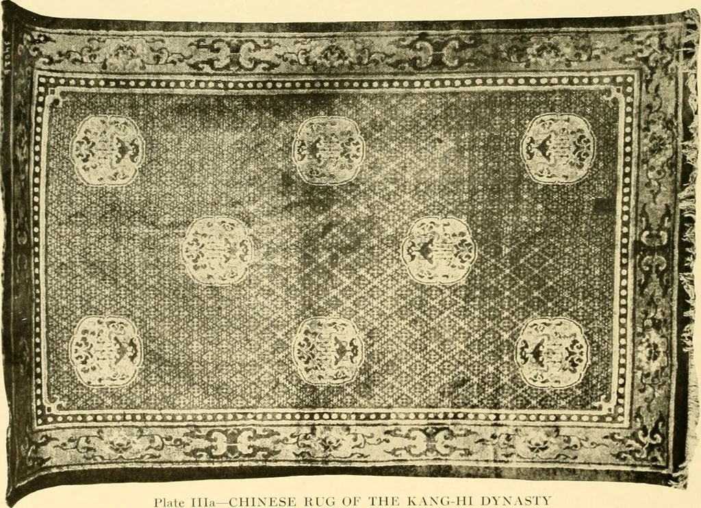 An illustration from Decorative textiles; an illustrated book on coverings for furniture, walls and floors, including damasks, brocades and velvets, tapestries, laces, embroideries, chintzes, cretones, drapery and furniture trimmings, wall papers, carpets and rugs, tooled and illuminated leathers, 1918, leaf 209