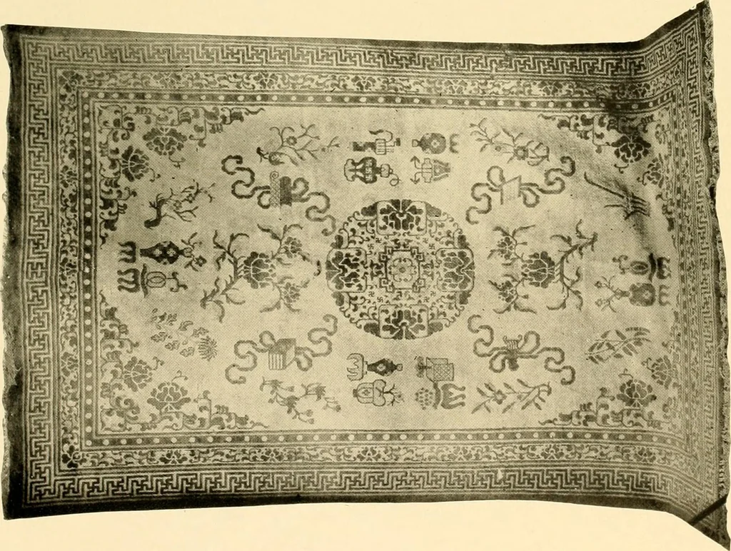 An illustration from Decorative textiles; an illustrated book on coverings for furniture, walls and floors, including damasks, brocades and velvets, tapestries, laces, embroideries, chintzes, cretones, drapery and furniture trimmings, wall papers, carpets and rugs, tooled and illuminated leathers, 1918, leaf 210