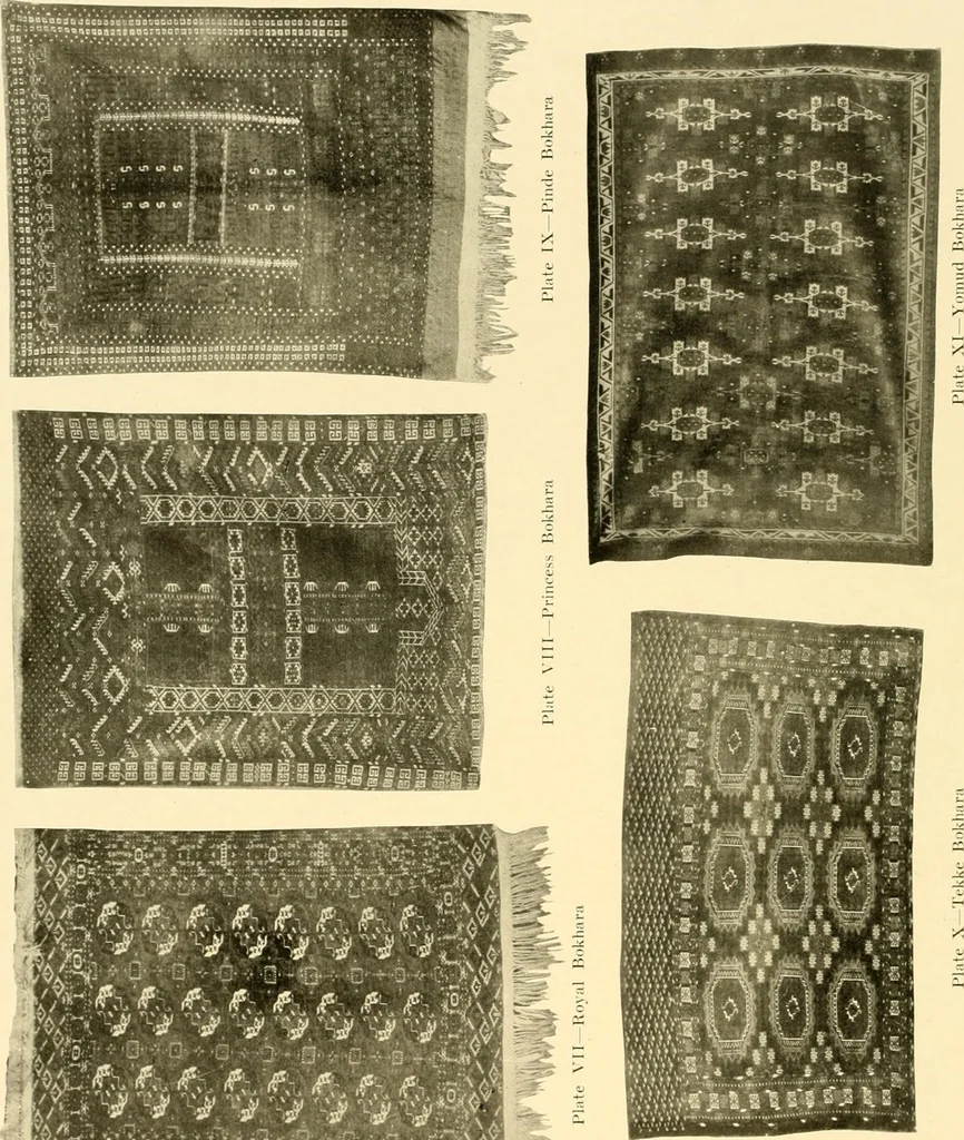 An illustration from Decorative textiles; an illustrated book on coverings for furniture, walls and floors, including damasks, brocades and velvets, tapestries, laces, embroideries, chintzes, cretones, drapery and furniture trimmings, wall papers, carpets and rugs, tooled and illuminated leathers, 1918, leaf 213