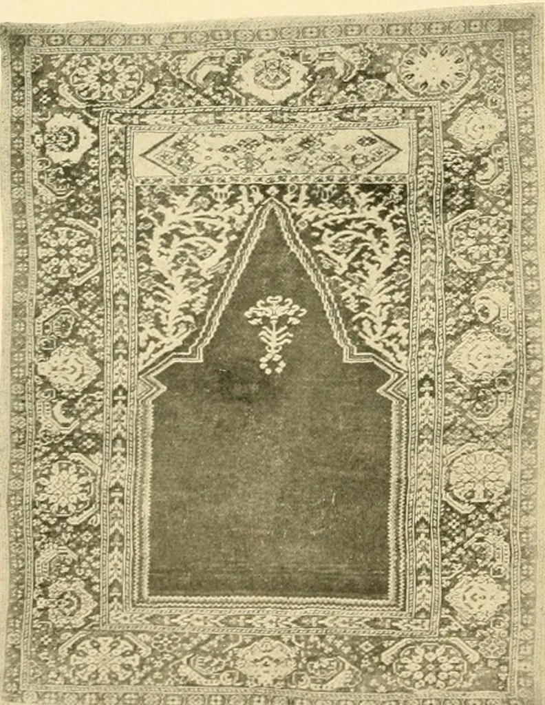 An illustration from Decorative textiles; an illustrated book on coverings for furniture, walls and floors, including damasks, brocades and velvets, tapestries, laces, embroideries, chintzes, cretones, drapery and furniture trimmings, wall papers, carpets and rugs, tooled and illuminated leathers, 1918, leaf 229