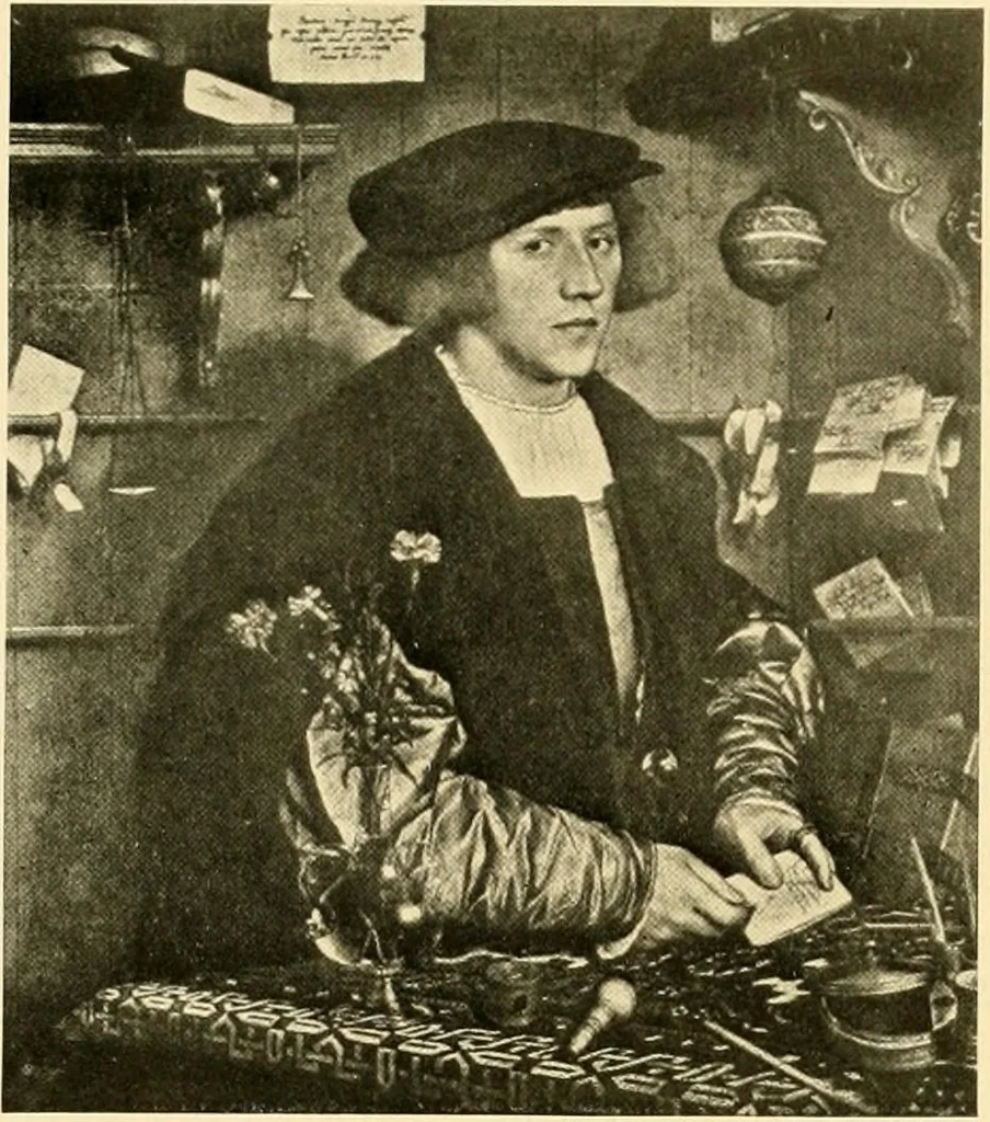 An illustration from Decorative textiles; an illustrated book on coverings for furniture, walls and floors, including damasks, brocades and velvets, tapestries, laces, embroideries, chintzes, cretones, drapery and furniture trimmings, wall papers, carpets and rugs, tooled and illuminated leathers, 1918, leaf 230