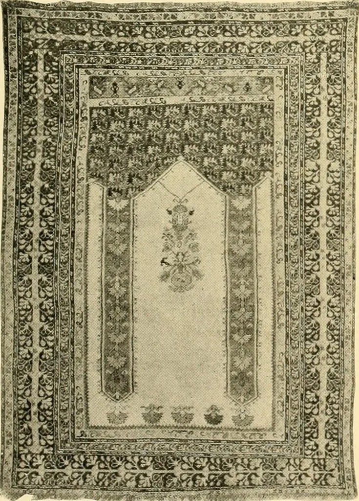 An illustration from Decorative textiles; an illustrated book on coverings for furniture, walls and floors, including damasks, brocades and velvets, tapestries, laces, embroideries, chintzes, cretones, drapery and furniture trimmings, wall papers, carpets and rugs, tooled and illuminated leathers, 1918, leaf 230