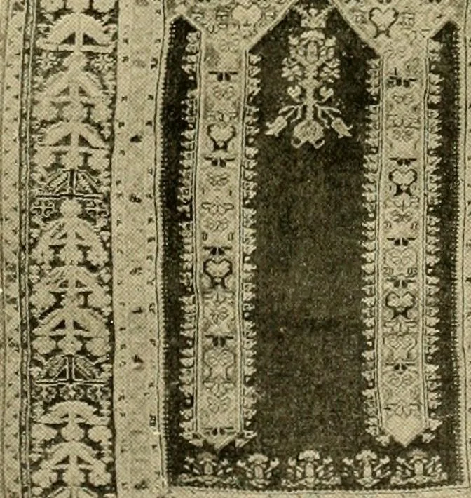 An illustration from Decorative textiles; an illustrated book on coverings for furniture, walls and floors, including damasks, brocades and velvets, tapestries, laces, embroideries, chintzes, cretones, drapery and furniture trimmings, wall papers, carpets and rugs, tooled and illuminated leathers, 1918, leaf 230
