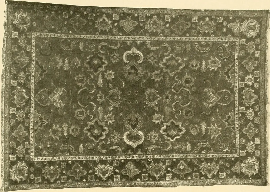 An illustration from Decorative textiles; an illustrated book on coverings for furniture, walls and floors, including damasks, brocades and velvets, tapestries, laces, embroideries, chintzes, cretones, drapery and furniture trimmings, wall papers, carpets and rugs, tooled and illuminated leathers, 1918, leaf 236