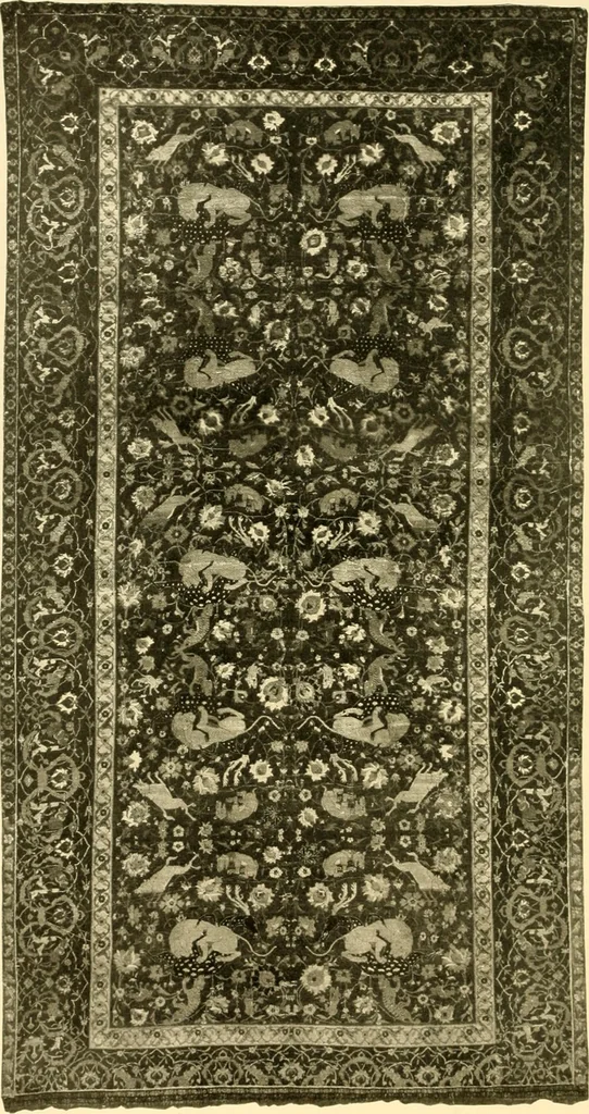 An illustration from Decorative textiles; an illustrated book on coverings for furniture, walls and floors, including damasks, brocades and velvets, tapestries, laces, embroideries, chintzes, cretones, drapery and furniture trimmings, wall papers, carpets and rugs, tooled and illuminated leathers, 1918, leaf 239