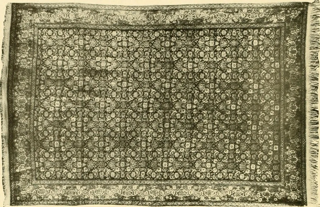 An illustration from Decorative textiles; an illustrated book on coverings for furniture, walls and floors, including damasks, brocades and velvets, tapestries, laces, embroideries, chintzes, cretones, drapery and furniture trimmings, wall papers, carpets and rugs, tooled and illuminated leathers, 1918, leaf 245