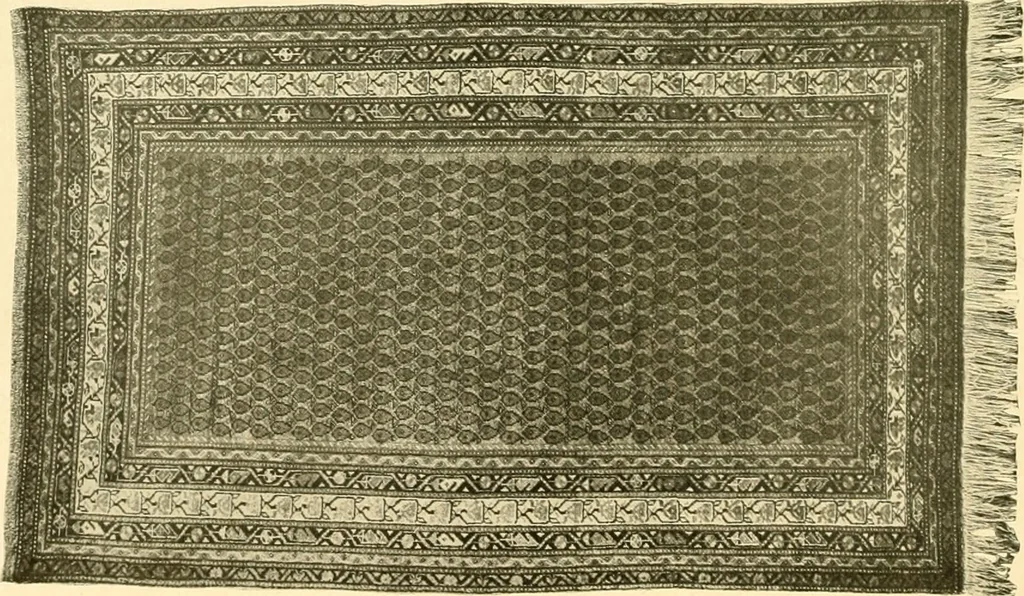 An illustration from Decorative textiles; an illustrated book on coverings for furniture, walls and floors, including damasks, brocades and velvets, tapestries, laces, embroideries, chintzes, cretones, drapery and furniture trimmings, wall papers, carpets and rugs, tooled and illuminated leathers, 1918, leaf 245
