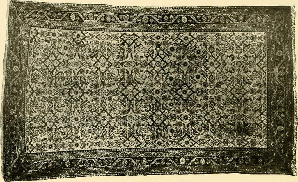 An illustration from Decorative textiles; an illustrated book on coverings for furniture, walls and floors, including damasks, brocades and velvets, tapestries, laces, embroideries, chintzes, cretones, drapery and furniture trimmings, wall papers, carpets and rugs, tooled and illuminated leathers, 1918, leaf 247