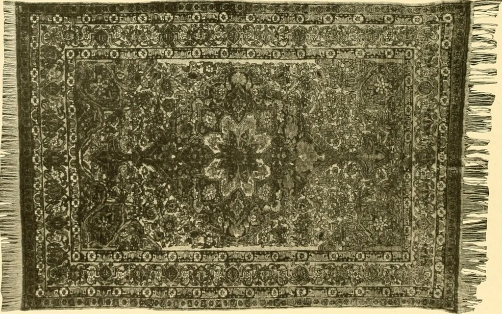 An illustration from Decorative textiles; an illustrated book on coverings for furniture, walls and floors, including damasks, brocades and velvets, tapestries, laces, embroideries, chintzes, cretones, drapery and furniture trimmings, wall papers, carpets and rugs, tooled and illuminated leathers, 1918, leaf 249