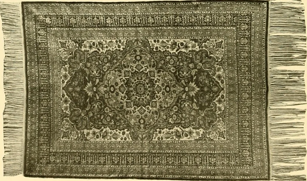 An illustration from Decorative textiles; an illustrated book on coverings for furniture, walls and floors, including damasks, brocades and velvets, tapestries, laces, embroideries, chintzes, cretones, drapery and furniture trimmings, wall papers, carpets and rugs, tooled and illuminated leathers, 1918, leaf 251
