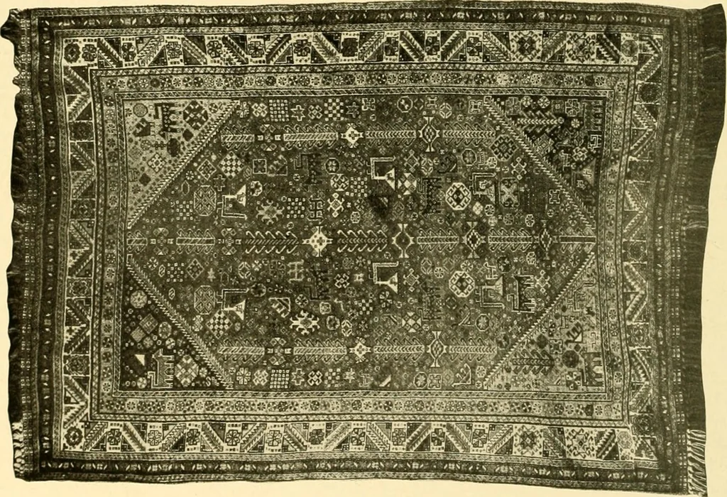 An illustration from Decorative textiles; an illustrated book on coverings for furniture, walls and floors, including damasks, brocades and velvets, tapestries, laces, embroideries, chintzes, cretones, drapery and furniture trimmings, wall papers, carpets and rugs, tooled and illuminated leathers, 1918, leaf 253