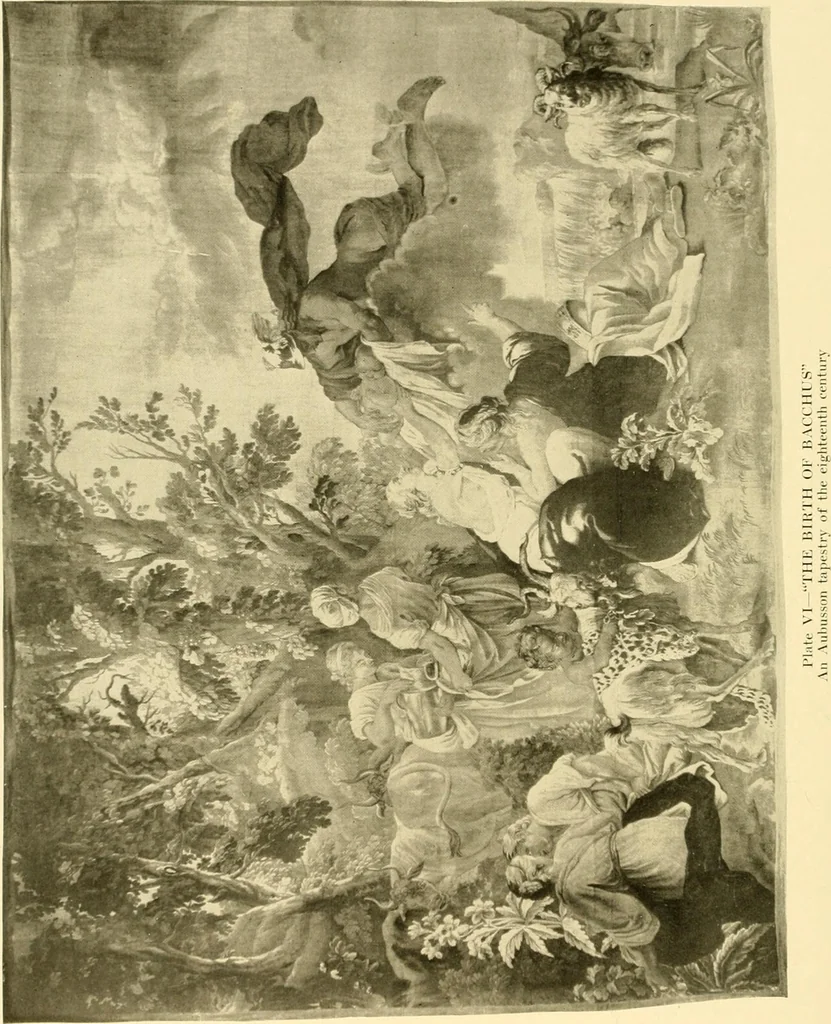 An illustration from Decorative textiles; an illustrated book on coverings for furniture, walls and floors, including damasks, brocades and velvets, tapestries, laces, embroideries, chintzes, cretones, drapery and furniture trimmings, wall papers, carpets and rugs, tooled and illuminated leathers, 1918, leaf 265