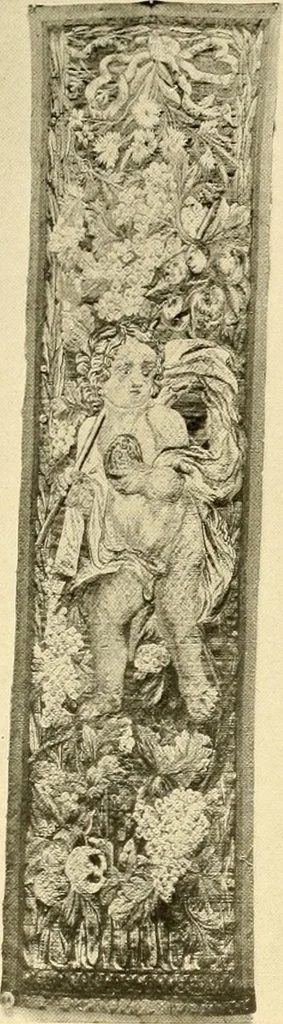 An illustration from Decorative textiles; an illustrated book on coverings for furniture, walls and floors, including damasks, brocades and velvets, tapestries, laces, embroideries, chintzes, cretones, drapery and furniture trimmings, wall papers, carpets and rugs, tooled and illuminated leathers, 1918, leaf 272
