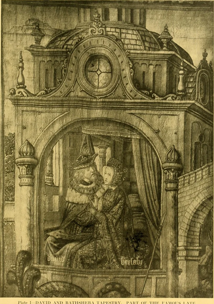 An illustration from Decorative textiles; an illustrated book on coverings for furniture, walls and floors, including damasks, brocades and velvets, tapestries, laces, embroideries, chintzes, cretones, drapery and furniture trimmings, wall papers, carpets and rugs, tooled and illuminated leathers, 1918, leaf 278