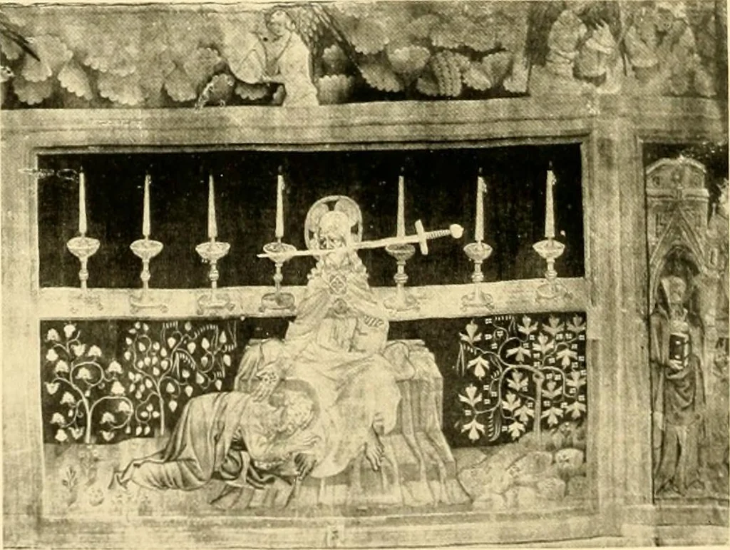 An illustration from Decorative textiles; an illustrated book on coverings for furniture, walls and floors, including damasks, brocades and velvets, tapestries, laces, embroideries, chintzes, cretones, drapery and furniture trimmings, wall papers, carpets and rugs, tooled and illuminated leathers, 1918, leaf 281