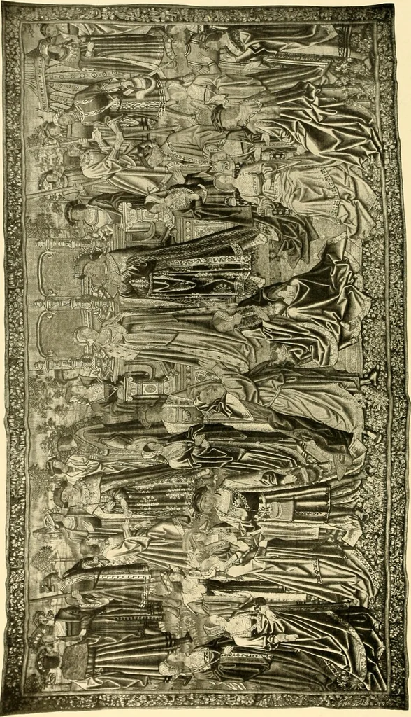 An illustration from Decorative textiles; an illustrated book on coverings for furniture, walls and floors, including damasks, brocades and velvets, tapestries, laces, embroideries, chintzes, cretones, drapery and furniture trimmings, wall papers, carpets and rugs, tooled and illuminated leathers, 1918, leaf 283