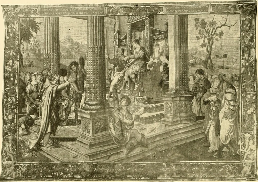 An illustration from Decorative textiles; an illustrated book on coverings for furniture, walls and floors, including damasks, brocades and velvets, tapestries, laces, embroideries, chintzes, cretones, drapery and furniture trimmings, wall papers, carpets and rugs, tooled and illuminated leathers, 1918, leaf 301