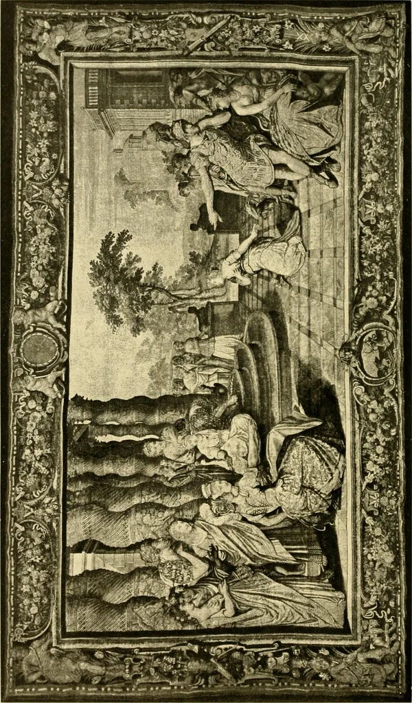 An illustration from Decorative textiles; an illustrated book on coverings for furniture, walls and floors, including damasks, brocades and velvets, tapestries, laces, embroideries, chintzes, cretones, drapery and furniture trimmings, wall papers, carpets and rugs, tooled and illuminated leathers, 1918, leaf 315