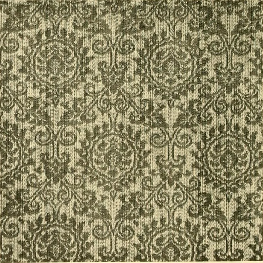 An illustration from Decorative textiles; an illustrated book on coverings for furniture, walls and floors, including damasks, brocades and velvets, tapestries, laces, embroideries, chintzes, cretones, drapery and furniture trimmings, wall papers, carpets and rugs, tooled and illuminated leathers, 1918, leaf 35