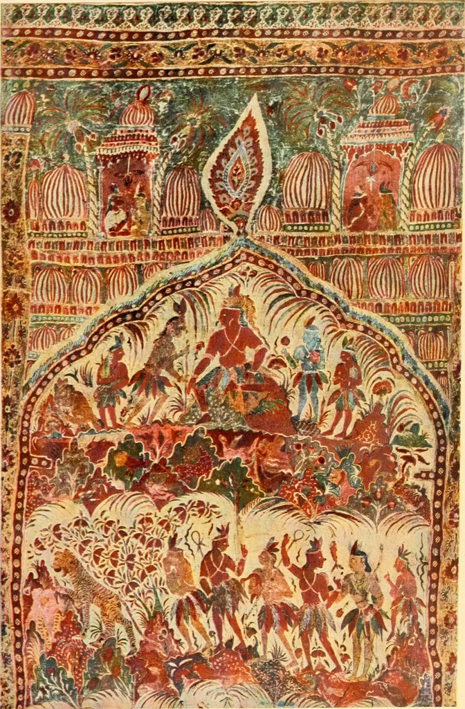 An illustration from Decorative textiles; an illustrated book on coverings for furniture, walls and floors, including damasks, brocades and velvets, tapestries, laces, embroideries, chintzes, cretones, drapery and furniture trimmings, wall papers, carpets and rugs, tooled and illuminated leathers, 1918, leaf 360