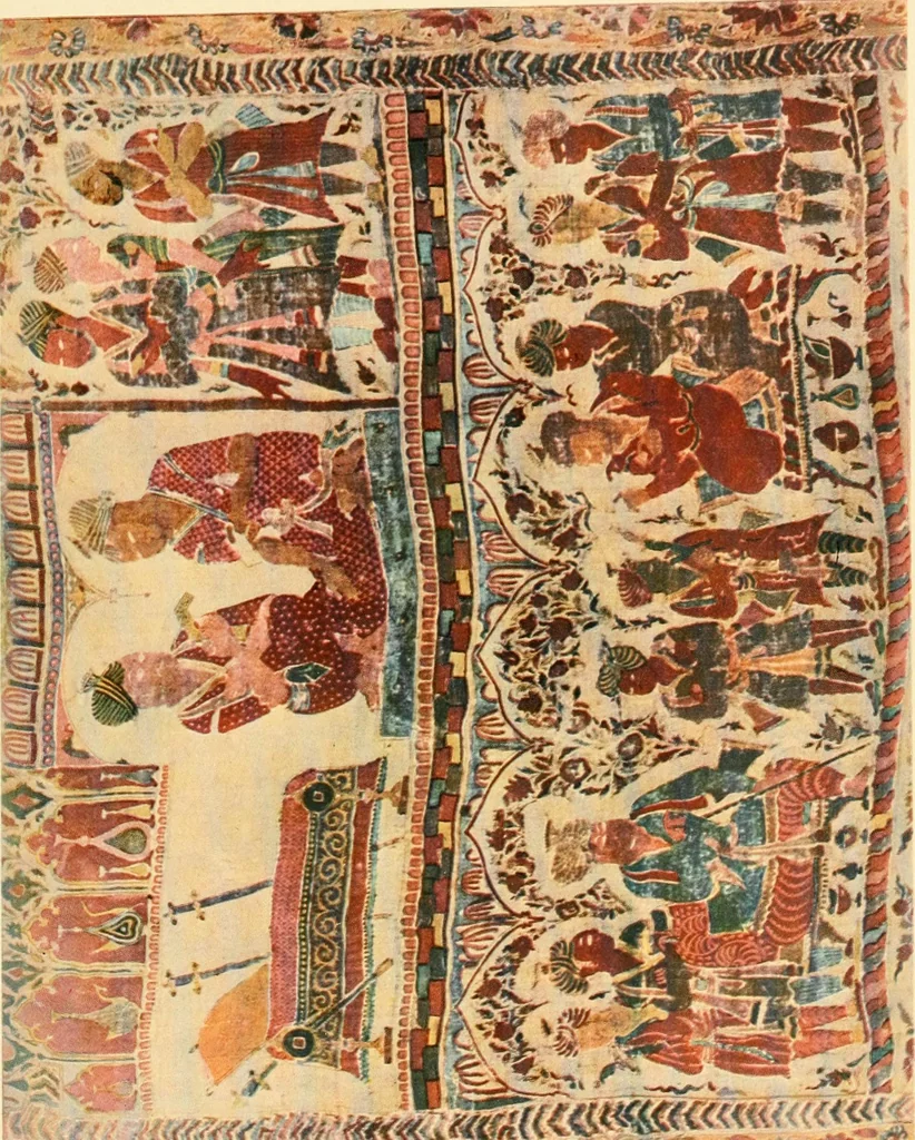 An illustration from Decorative textiles; an illustrated book on coverings for furniture, walls and floors, including damasks, brocades and velvets, tapestries, laces, embroideries, chintzes, cretones, drapery and furniture trimmings, wall papers, carpets and rugs, tooled and illuminated leathers, 1918, leaf 362