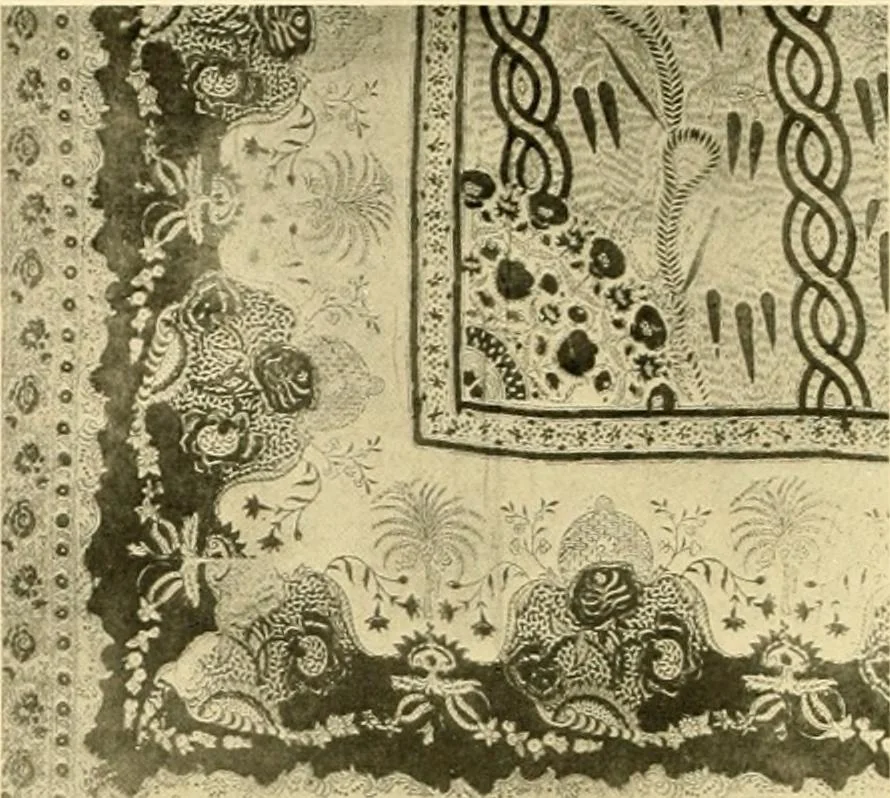 An illustration from Decorative textiles; an illustrated book on coverings for furniture, walls and floors, including damasks, brocades and velvets, tapestries, laces, embroideries, chintzes, cretones, drapery and furniture trimmings, wall papers, carpets and rugs, tooled and illuminated leathers, 1918, leaf 363