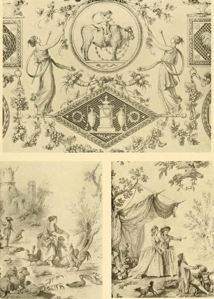 An illustration from Decorative textiles; an illustrated book on coverings for furniture, walls and floors, including damasks, brocades and velvets, tapestries, laces, embroideries, chintzes, cretones, drapery and furniture trimmings, wall papers, carpets and rugs, tooled and illuminated leathers, 1918, leaf 368