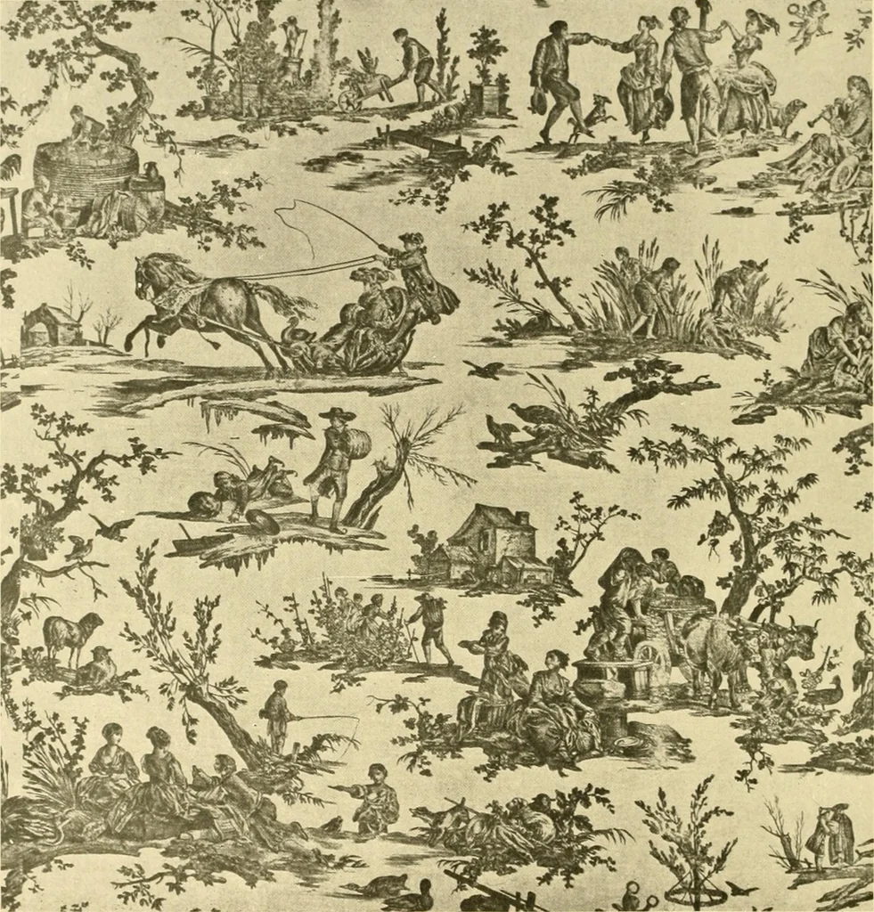 An illustration from Decorative textiles; an illustrated book on coverings for furniture, walls and floors, including damasks, brocades and velvets, tapestries, laces, embroideries, chintzes, cretones, drapery and furniture trimmings, wall papers, carpets and rugs, tooled and illuminated leathers, 1918, leaf 369
