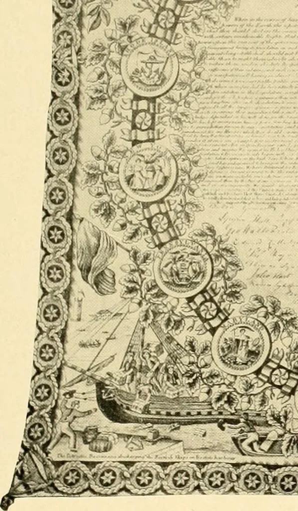 An illustration from Decorative textiles; an illustrated book on coverings for furniture, walls and floors, including damasks, brocades and velvets, tapestries, laces, embroideries, chintzes, cretones, drapery and furniture trimmings, wall papers, carpets and rugs, tooled and illuminated leathers, 1918, leaf 370