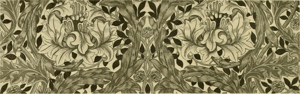 An illustration from Decorative textiles; an illustrated book on coverings for furniture, walls and floors, including damasks, brocades and velvets, tapestries, laces, embroideries, chintzes, cretones, drapery and furniture trimmings, wall papers, carpets and rugs, tooled and illuminated leathers, 1918, leaf 381