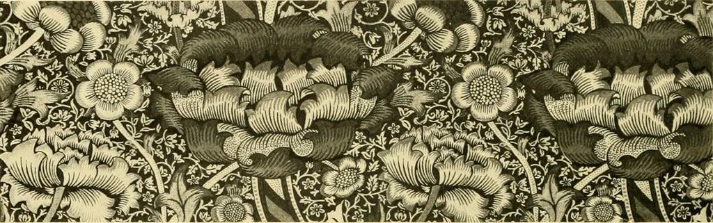 An illustration from Decorative textiles; an illustrated book on coverings for furniture, walls and floors, including damasks, brocades and velvets, tapestries, laces, embroideries, chintzes, cretones, drapery and furniture trimmings, wall papers, carpets and rugs, tooled and illuminated leathers, 1918, leaf 381