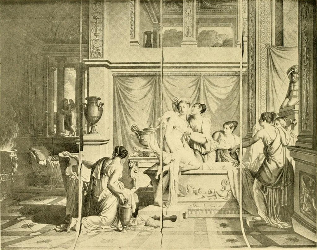 An illustration from Decorative textiles; an illustrated book on coverings for furniture, walls and floors, including damasks, brocades and velvets, tapestries, laces, embroideries, chintzes, cretones, drapery and furniture trimmings, wall papers, carpets and rugs, tooled and illuminated leathers, 1918, leaf 391