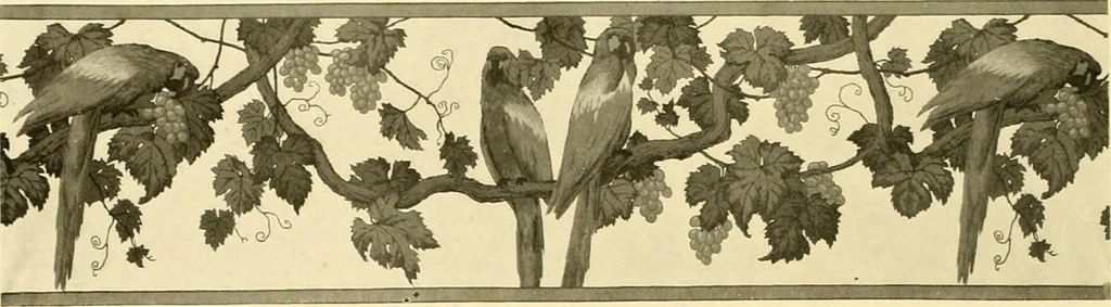 An illustration from Decorative textiles; an illustrated book on coverings for furniture, walls and floors, including damasks, brocades and velvets, tapestries, laces, embroideries, chintzes, cretones, drapery and furniture trimmings, wall papers, carpets and rugs, tooled and illuminated leathers, 1918, leaf 395