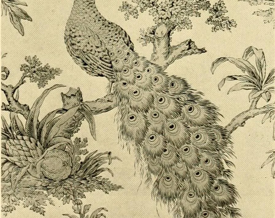 An illustration from Decorative textiles; an illustrated book on coverings for furniture, walls and floors, including damasks, brocades and velvets, tapestries, laces, embroideries, chintzes, cretones, drapery and furniture trimmings, wall papers, carpets and rugs, tooled and illuminated leathers, 1918, leaf 396