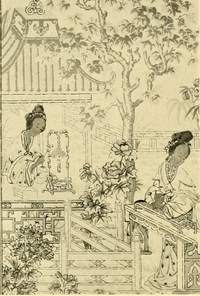 An illustration from Decorative textiles; an illustrated book on coverings for furniture, walls and floors, including damasks, brocades and velvets, tapestries, laces, embroideries, chintzes, cretones, drapery and furniture trimmings, wall papers, carpets and rugs, tooled and illuminated leathers, 1918, leaf 397