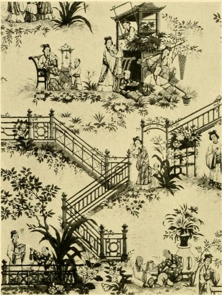 An illustration from Decorative textiles; an illustrated book on coverings for furniture, walls and floors, including damasks, brocades and velvets, tapestries, laces, embroideries, chintzes, cretones, drapery and furniture trimmings, wall papers, carpets and rugs, tooled and illuminated leathers, 1918, leaf 397