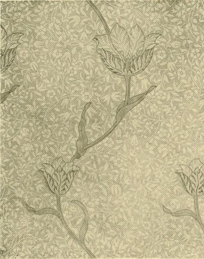 An illustration from Decorative textiles; an illustrated book on coverings for furniture, walls and floors, including damasks, brocades and velvets, tapestries, laces, embroideries, chintzes, cretones, drapery and furniture trimmings, wall papers, carpets and rugs, tooled and illuminated leathers, 1918, leaf 408