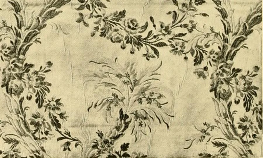 An illustration from Decorative textiles; an illustrated book on coverings for furniture, walls and floors, including damasks, brocades and velvets, tapestries, laces, embroideries, chintzes, cretones, drapery and furniture trimmings, wall papers, carpets and rugs, tooled and illuminated leathers, 1918, leaf 41