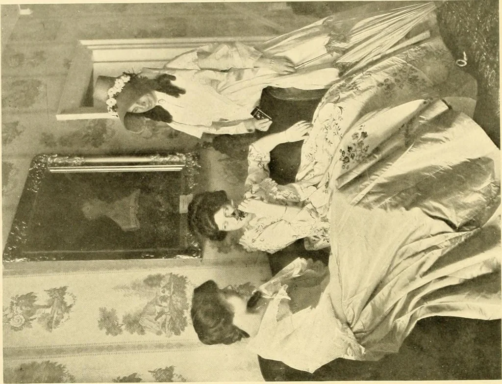 An illustration from Decorative textiles; an illustrated book on coverings for furniture, walls and floors, including damasks, brocades and velvets, tapestries, laces, embroideries, chintzes, cretones, drapery and furniture trimmings, wall papers, carpets and rugs, tooled and illuminated leathers, 1918, leaf 411
