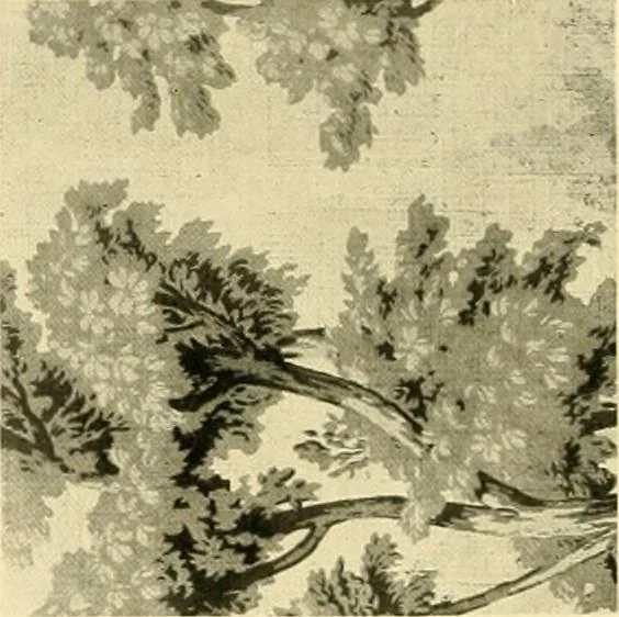 An illustration from Decorative textiles; an illustrated book on coverings for furniture, walls and floors, including damasks, brocades and velvets, tapestries, laces, embroideries, chintzes, cretones, drapery and furniture trimmings, wall papers, carpets and rugs, tooled and illuminated leathers, 1918, leaf 417