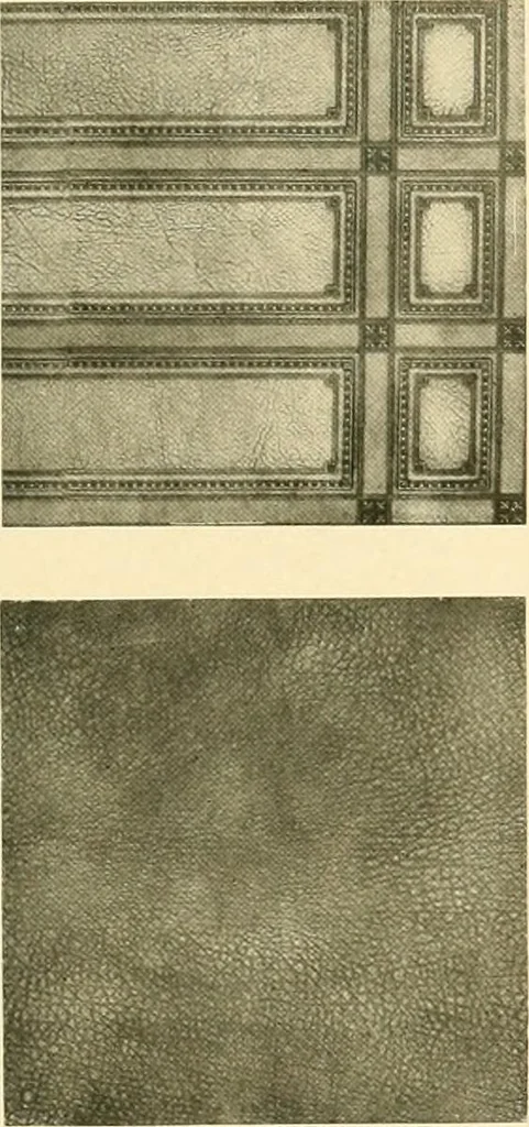 An illustration from Decorative textiles; an illustrated book on coverings for furniture, walls and floors, including damasks, brocades and velvets, tapestries, laces, embroideries, chintzes, cretones, drapery and furniture trimmings, wall papers, carpets and rugs, tooled and illuminated leathers, 1918, leaf 418