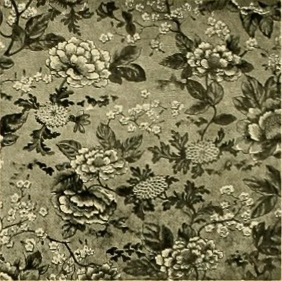 An illustration from Decorative textiles; an illustrated book on coverings for furniture, walls and floors, including damasks, brocades and velvets, tapestries, laces, embroideries, chintzes, cretones, drapery and furniture trimmings, wall papers, carpets and rugs, tooled and illuminated leathers, 1918, leaf 419