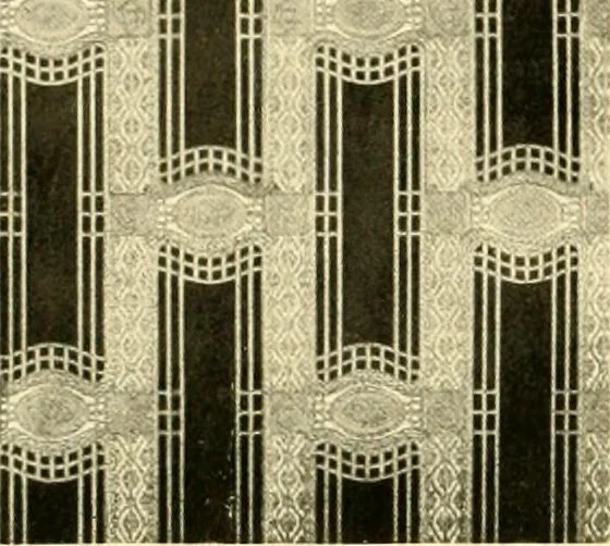 An illustration from Decorative textiles; an illustrated book on coverings for furniture, walls and floors, including damasks, brocades and velvets, tapestries, laces, embroideries, chintzes, cretones, drapery and furniture trimmings, wall papers, carpets and rugs, tooled and illuminated leathers, 1918, leaf 419