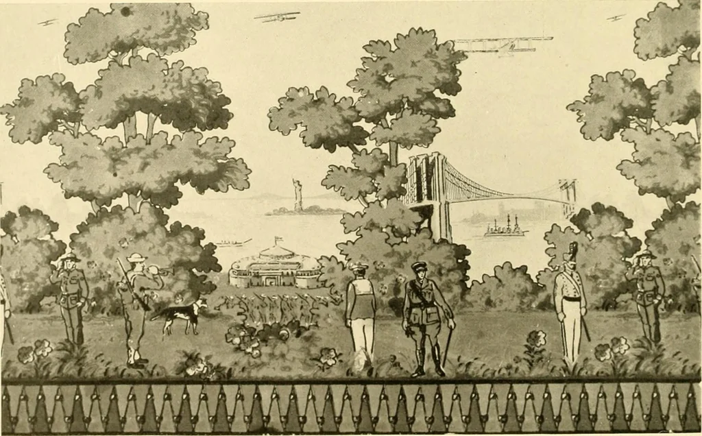 An illustration from Decorative textiles; an illustrated book on coverings for furniture, walls and floors, including damasks, brocades and velvets, tapestries, laces, embroideries, chintzes, cretones, drapery and furniture trimmings, wall papers, carpets and rugs, tooled and illuminated leathers, 1918, leaf 421