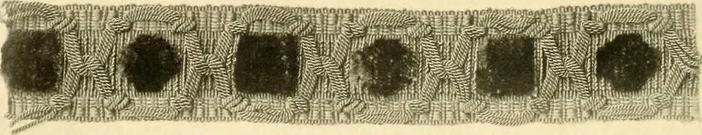 An illustration from Decorative textiles; an illustrated book on coverings for furniture, walls and floors, including damasks, brocades and velvets, tapestries, laces, embroideries, chintzes, cretones, drapery and furniture trimmings, wall papers, carpets and rugs, tooled and illuminated leathers, 1918, leaf 427