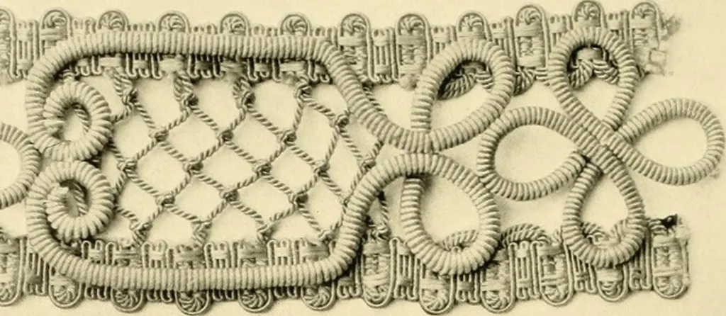 An illustration from Decorative textiles; an illustrated book on coverings for furniture, walls and floors, including damasks, brocades and velvets, tapestries, laces, embroideries, chintzes, cretones, drapery and furniture trimmings, wall papers, carpets and rugs, tooled and illuminated leathers, 1918, leaf 429