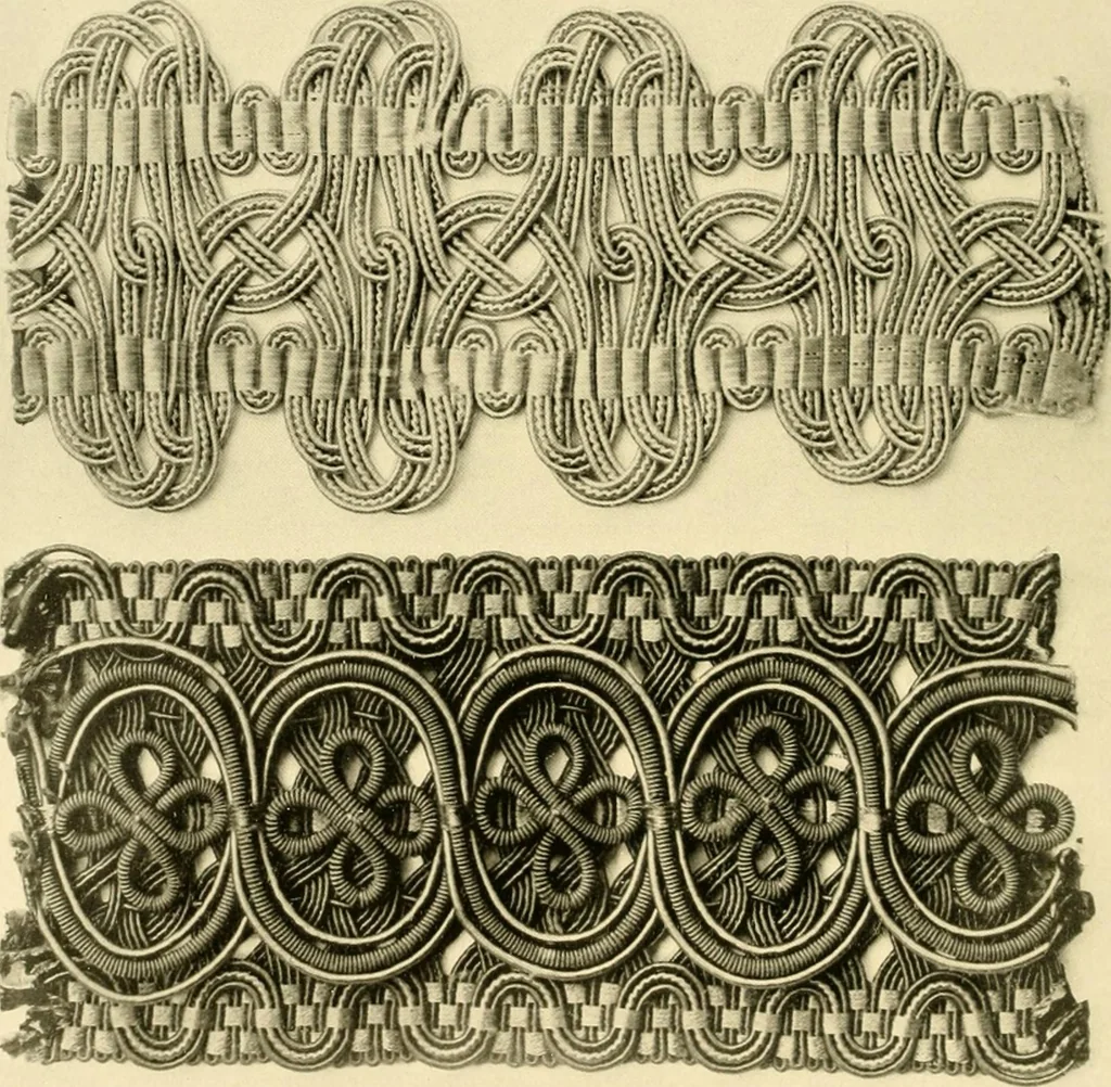 An illustration from Decorative textiles; an illustrated book on coverings for furniture, walls and floors, including damasks, brocades and velvets, tapestries, laces, embroideries, chintzes, cretones, drapery and furniture trimmings, wall papers, carpets and rugs, tooled and illuminated leathers, 1918, leaf 429