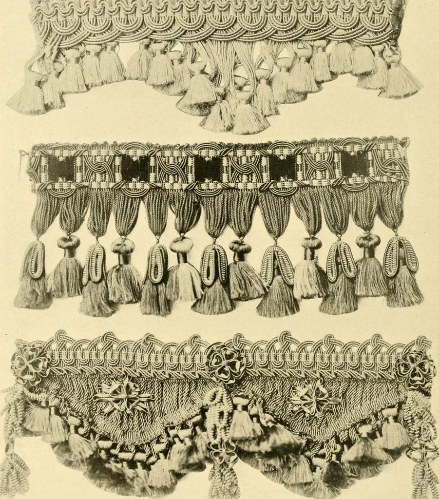 An illustration from Decorative textiles; an illustrated book on coverings for furniture, walls and floors, including damasks, brocades and velvets, tapestries, laces, embroideries, chintzes, cretones, drapery and furniture trimmings, wall papers, carpets and rugs, tooled and illuminated leathers, 1918, leaf 431