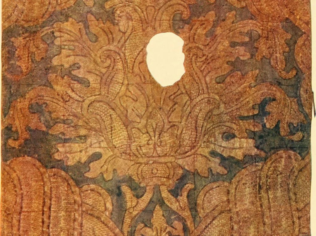 An illustration from Decorative textiles; an illustrated book on coverings for furniture, walls and floors, including damasks, brocades and velvets, tapestries, laces, embroideries, chintzes, cretones, drapery and furniture trimmings, wall papers, carpets and rugs, tooled and illuminated leathers, 1918, leaf 446